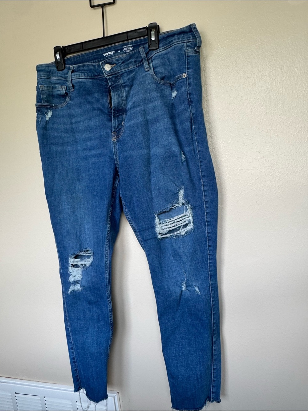 Old Navy Blue Distressed Skinny Jeans